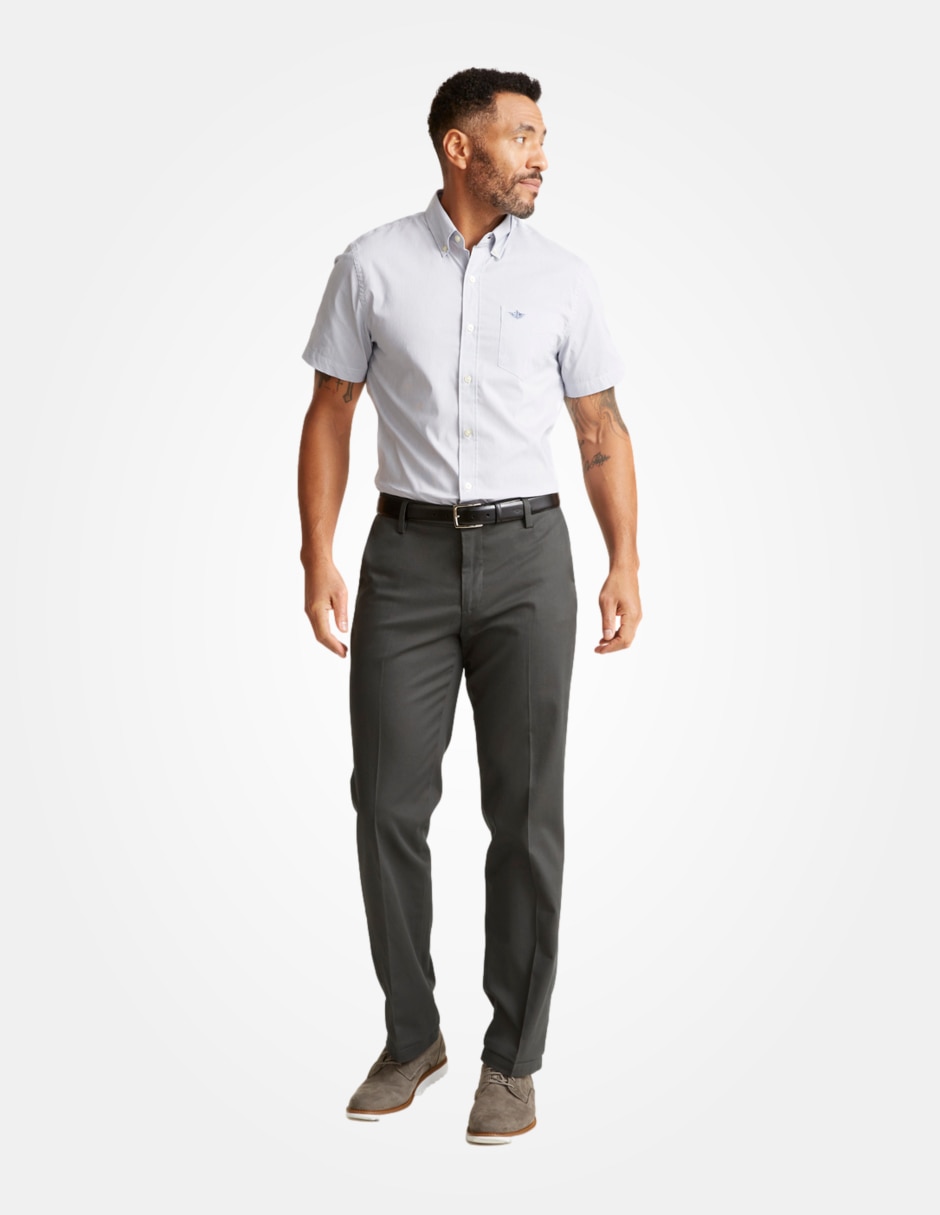 Pantalón business casual recto de algodón para hombre 3