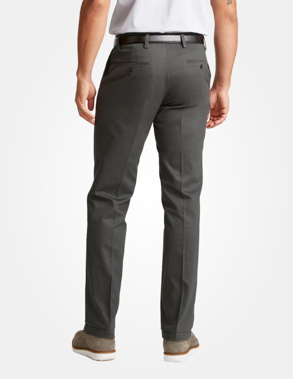 Pantalón business casual recto de algodón para hombre 4