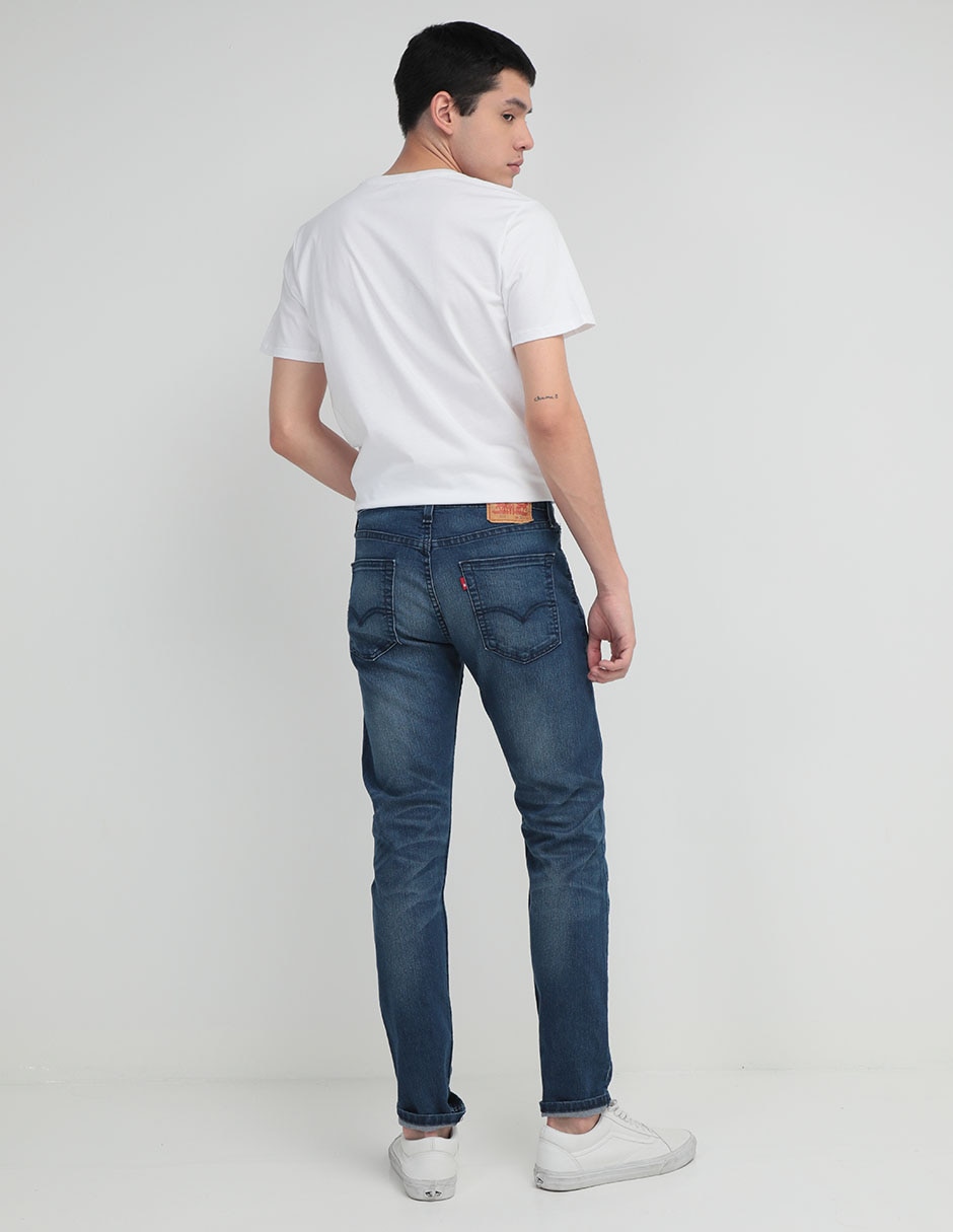 Jeans slim lavado whisker para hombre 2