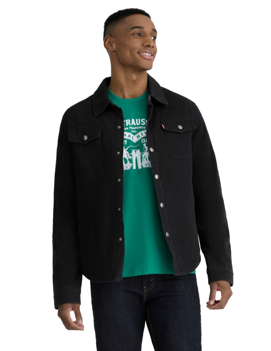 chamarra levis mezclilla negra