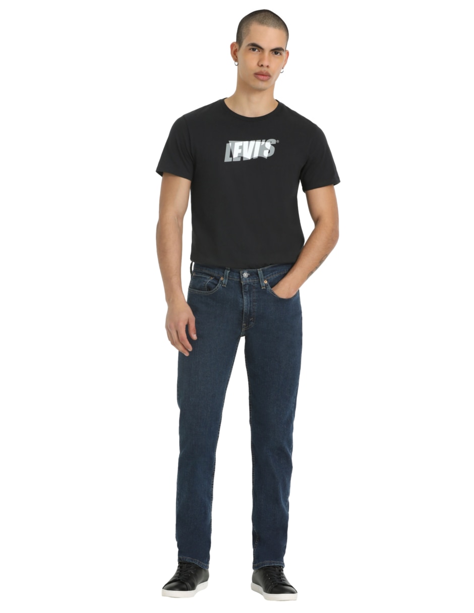 Jeans straight lavado obscuro para hombre 4