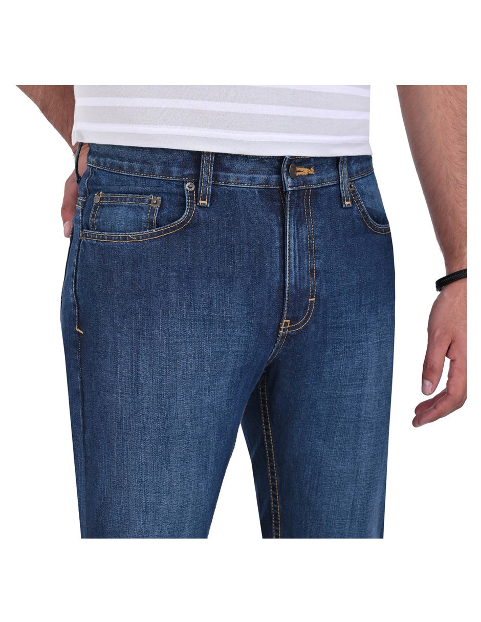 Jeans straight deslavado para hombre 3