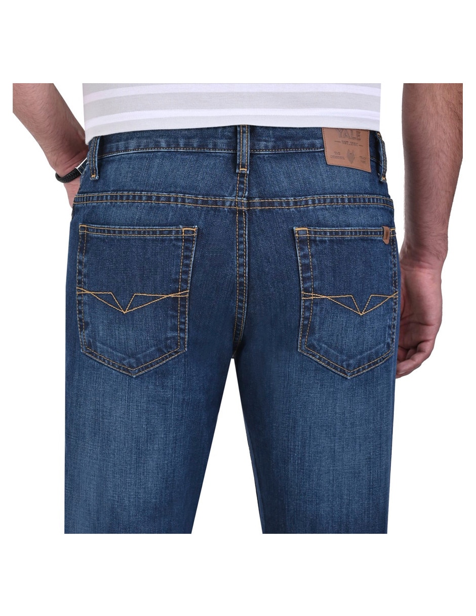 Jeans straight deslavado para hombre 4