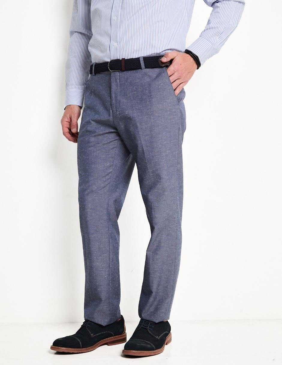 Yale Pantalon De Vestir Hombre Azul Pantalón De Vestir Slim Yale