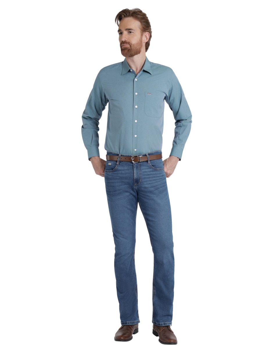 Jeans slim lavado sand blast para hombre 3