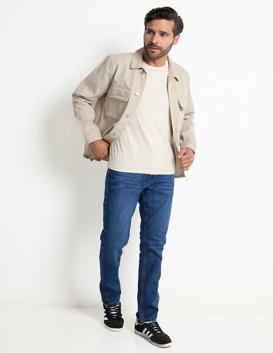 Jeans slim lavado stone wash para hombre 3