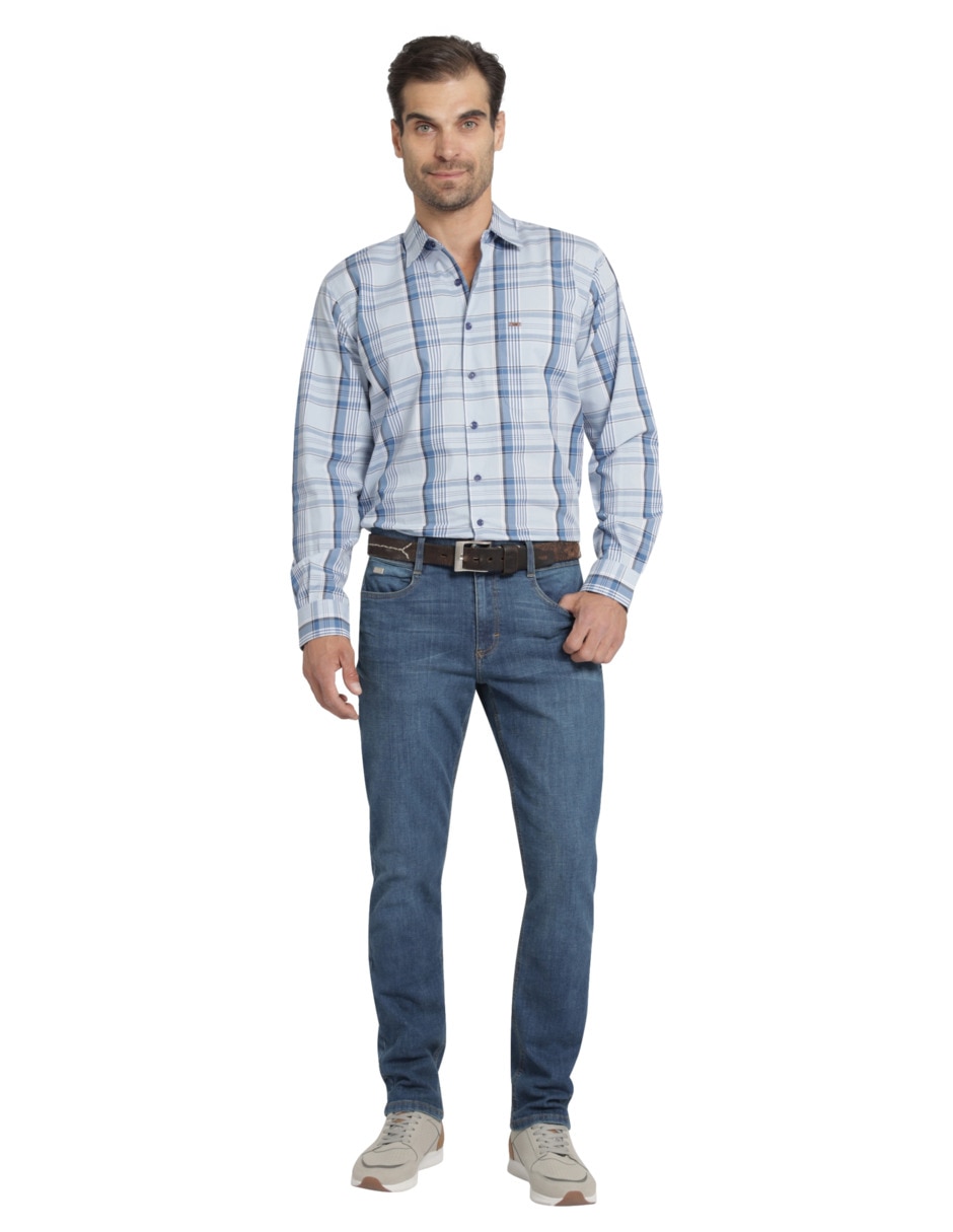 Jeans slim lavado stone wash para hombre 3