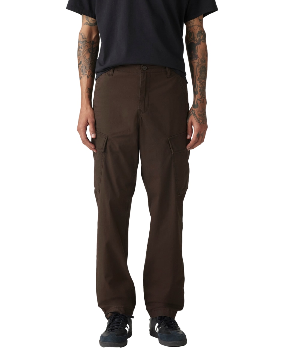 Pantalón cargo straight de algodón para hombre