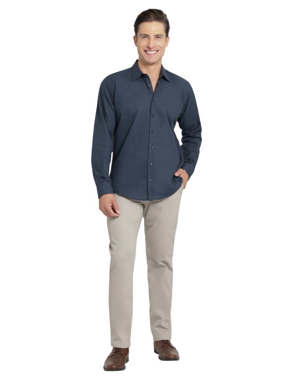 Pantalón de vestir regular de algodón para hombre 3