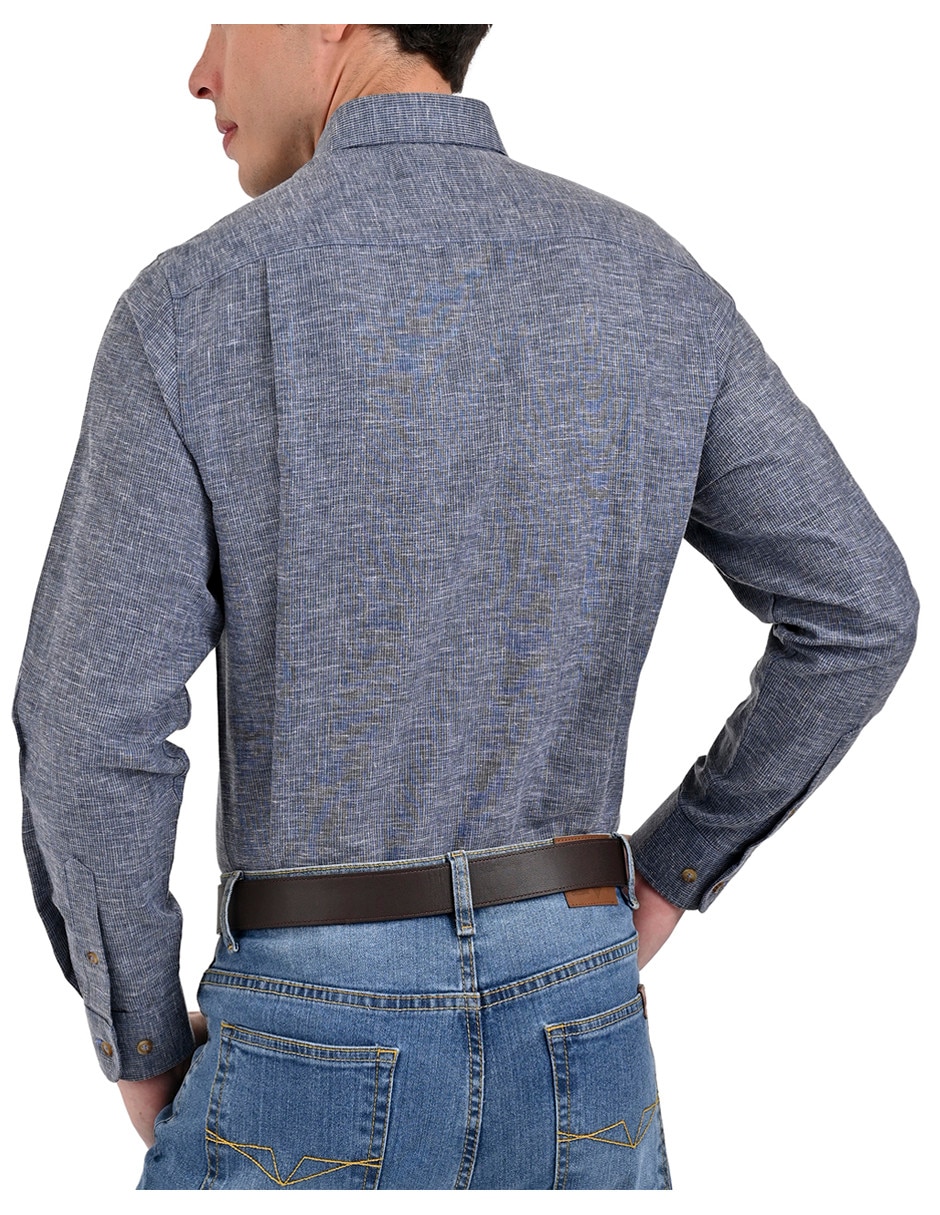 Camisa casual manga largar para hombre 2