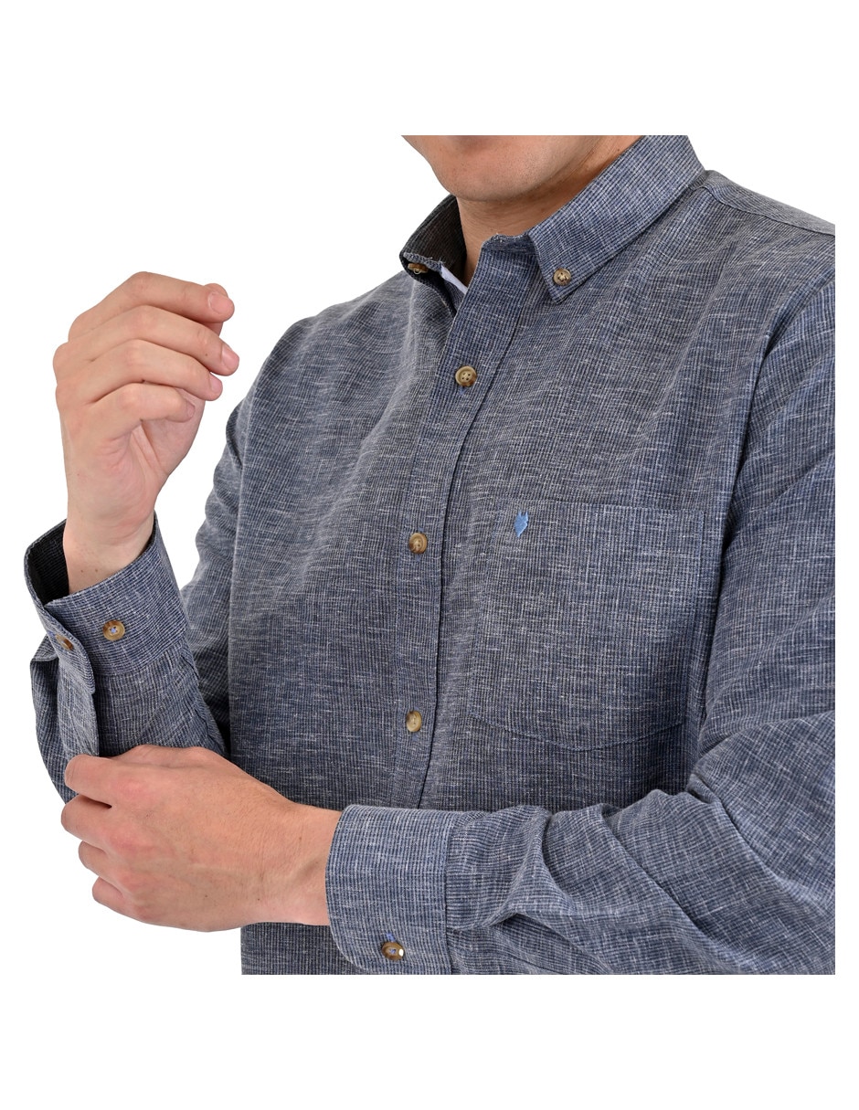 Camisa casual manga largar para hombre 4