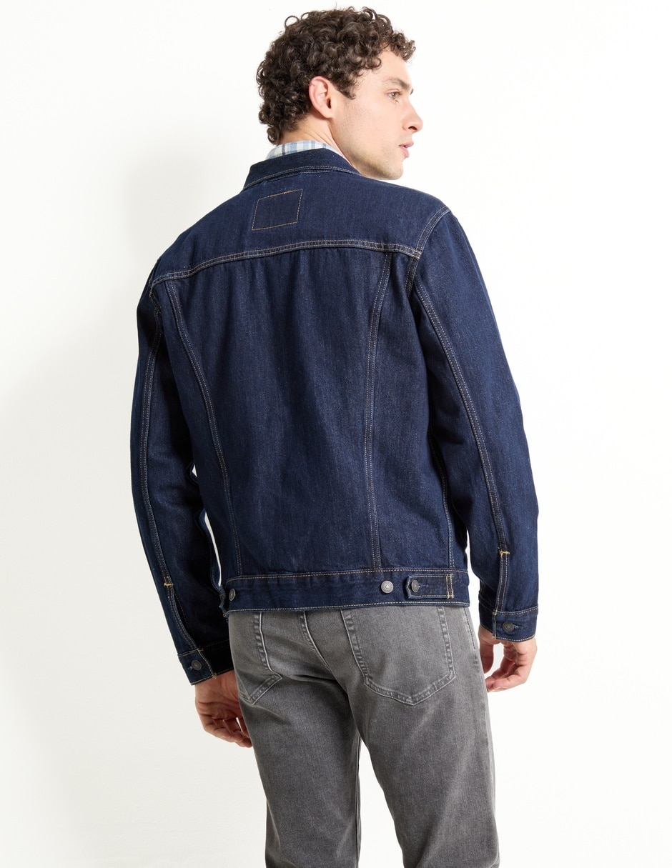 Chamarra denim de mezclilla con bolsillos para hombre 2