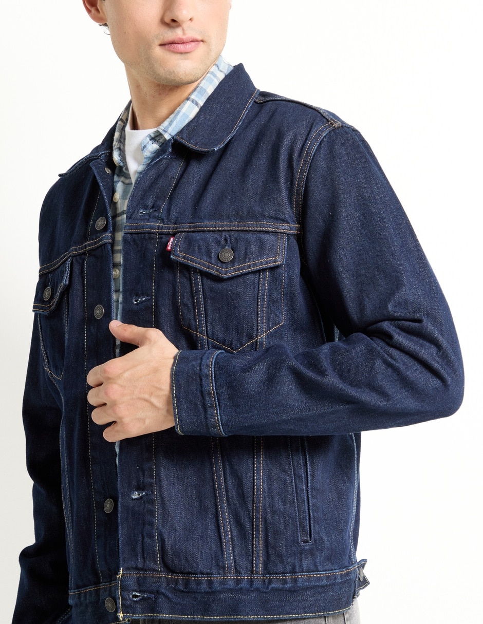 Chamarra denim de mezclilla con bolsillos para hombre 4