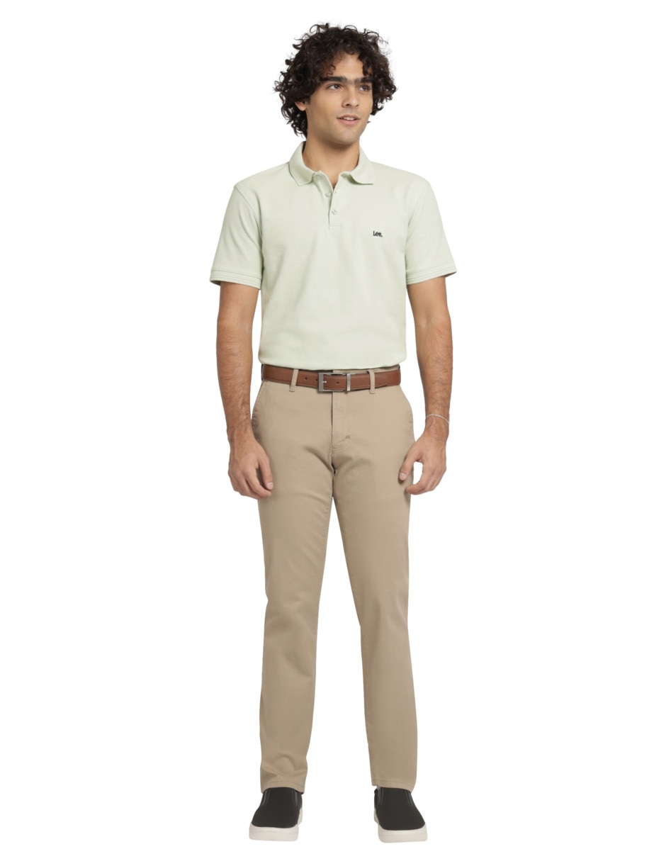Pantalón chino recto de gabardina para hombre 3