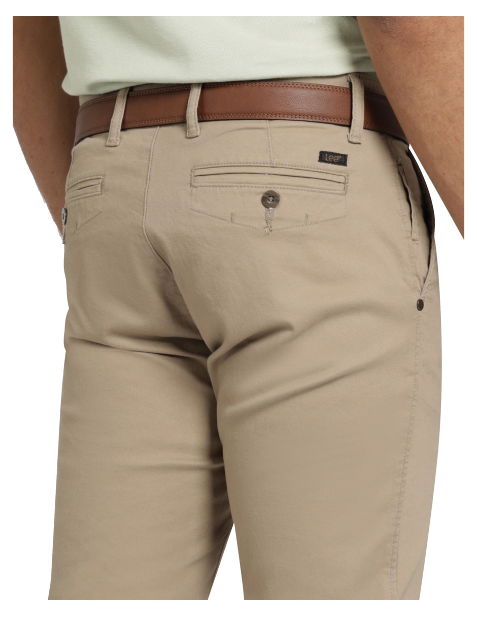 Pantalón chino recto de gabardina para hombre 4