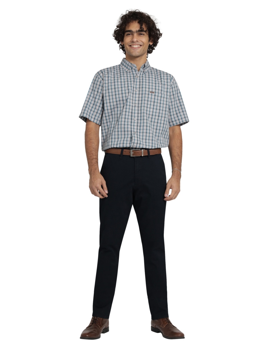 Pantalón chino recto de gabardina para hombre 3