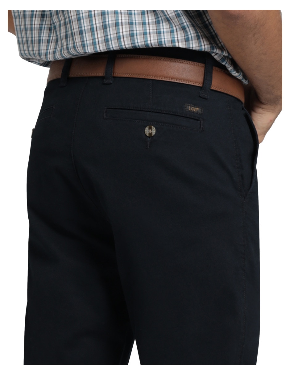 Pantalón chino recto de gabardina para hombre 4