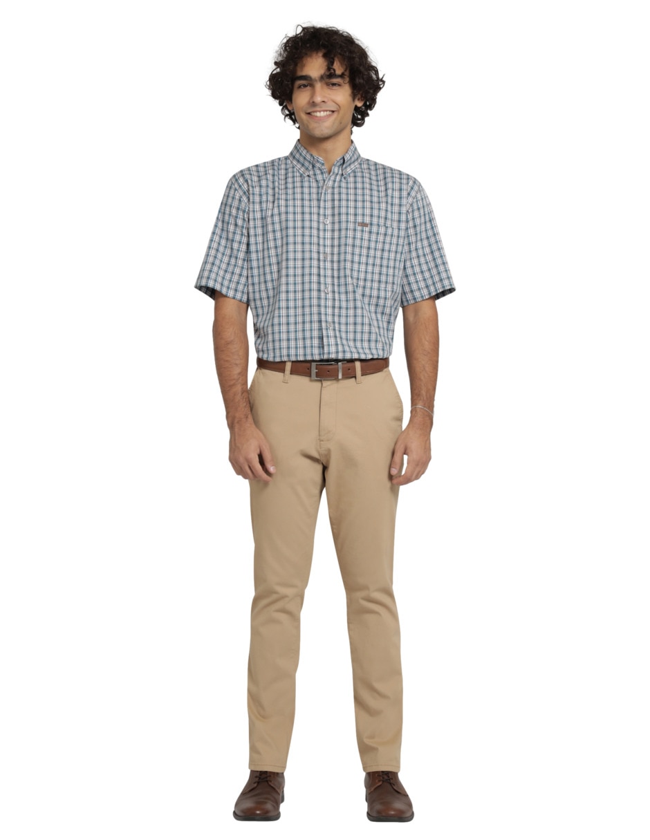 Pantalón chino recto de gabardina para hombre 3