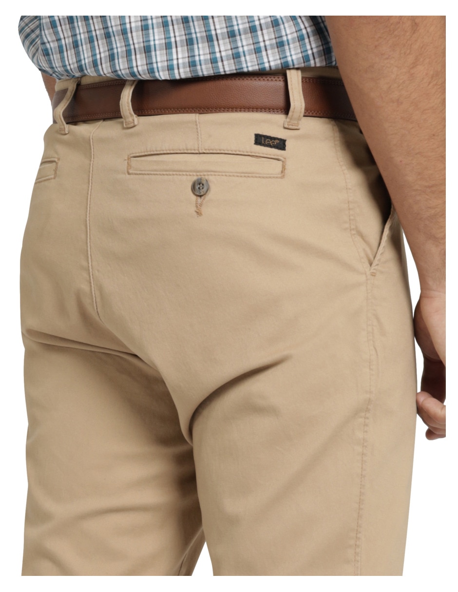 Pantalón chino recto de gabardina para hombre 4