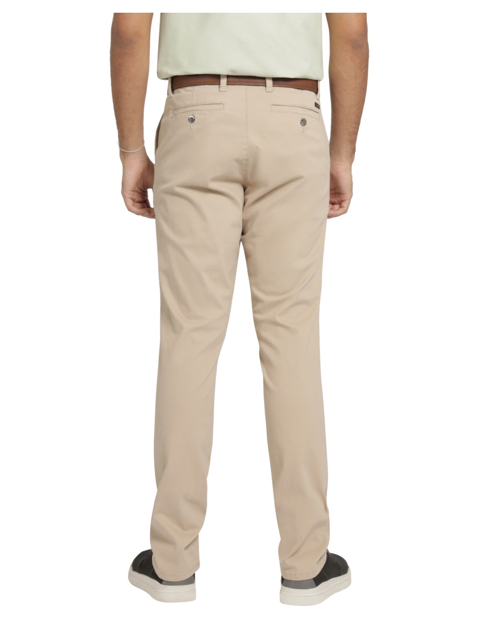 Pantalón chino regular de gabardina para hombre 2