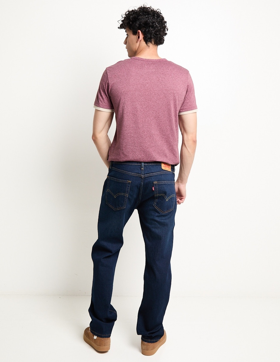 Jeans straight lavado obscuro para hombre 2