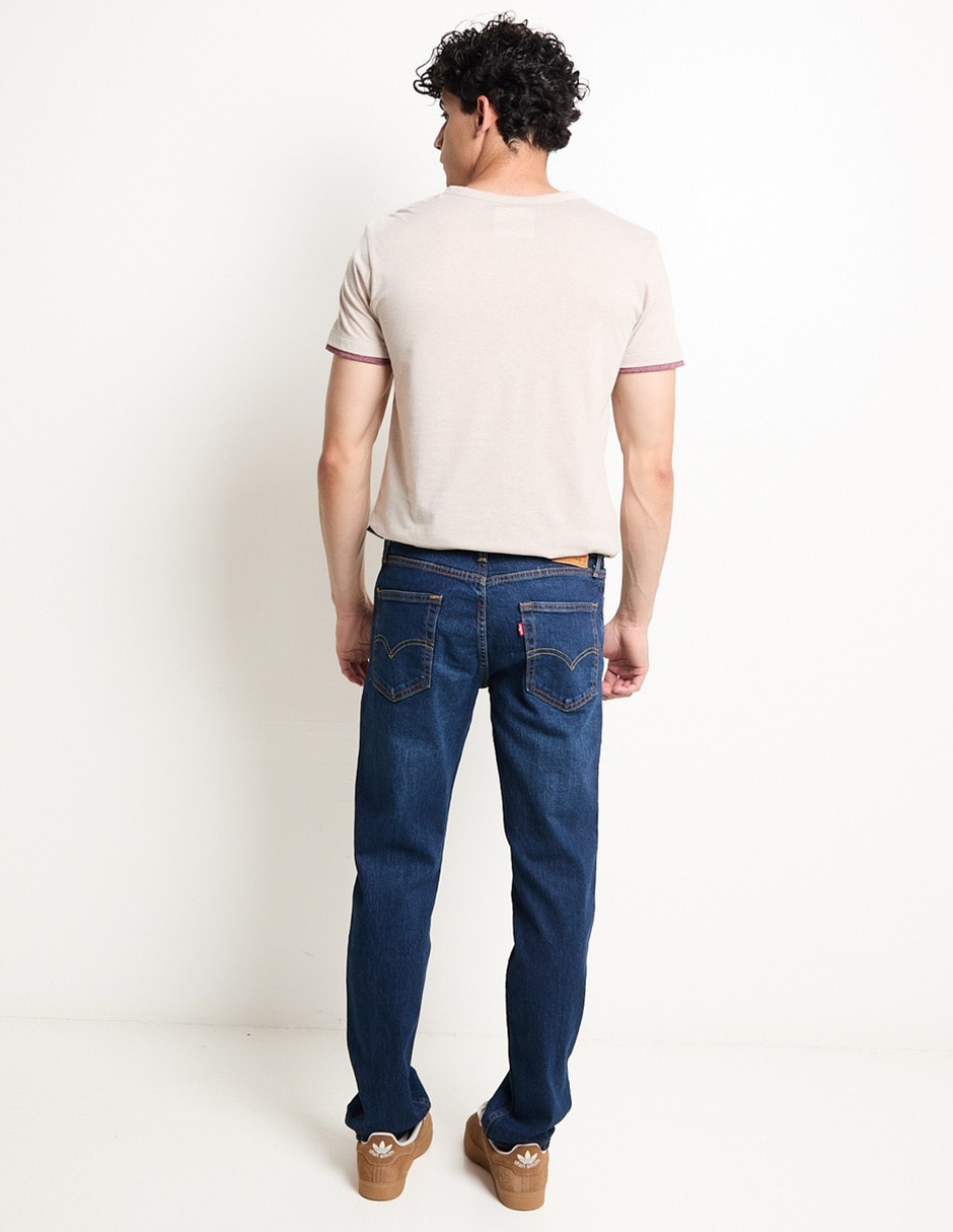 Jeans straight lavado obscuro para hombre 2