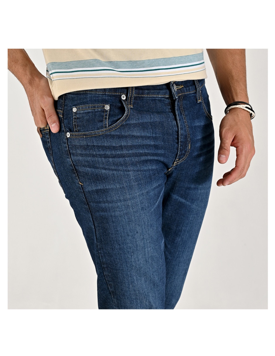 Jeans slim lavado stone wash para hombre 3