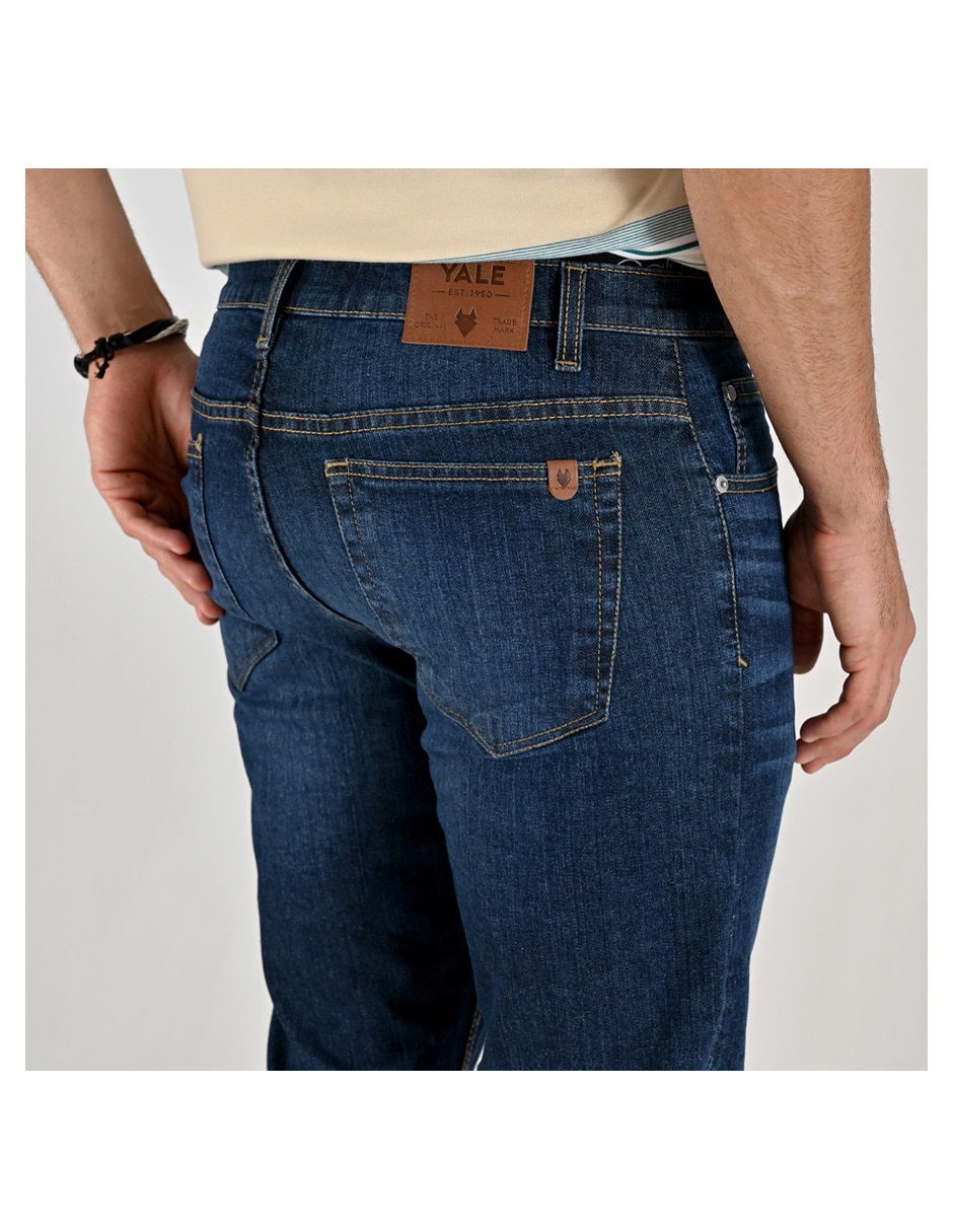 Jeans slim lavado stone wash para hombre 4