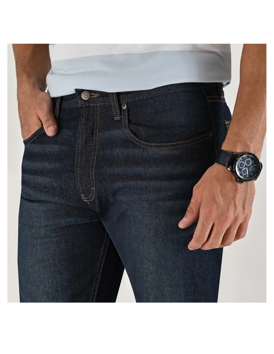 Jeans straight 0107296504 lavado stone wash para hombre 4