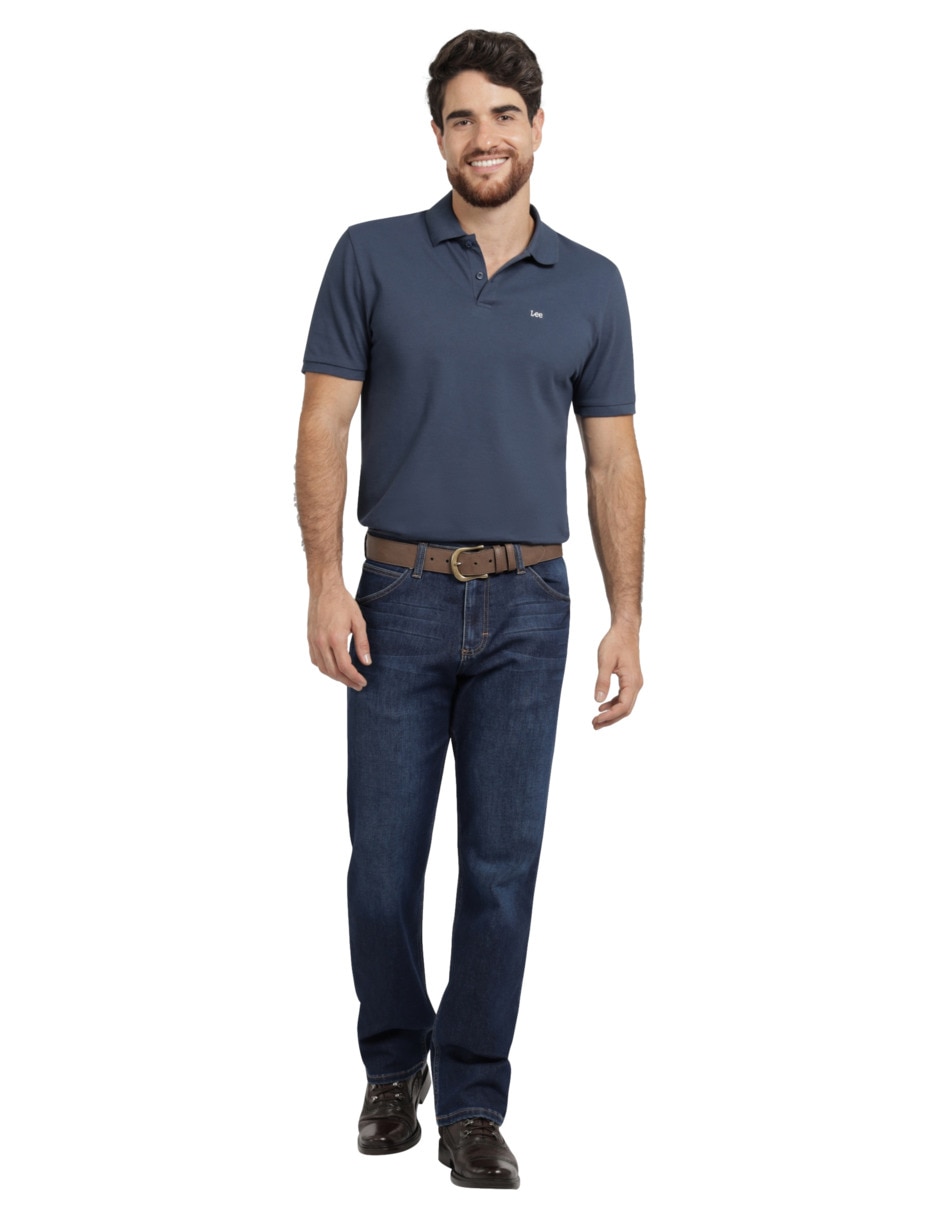 Jeans straight 112378362 lavado stone wash para hombre 3