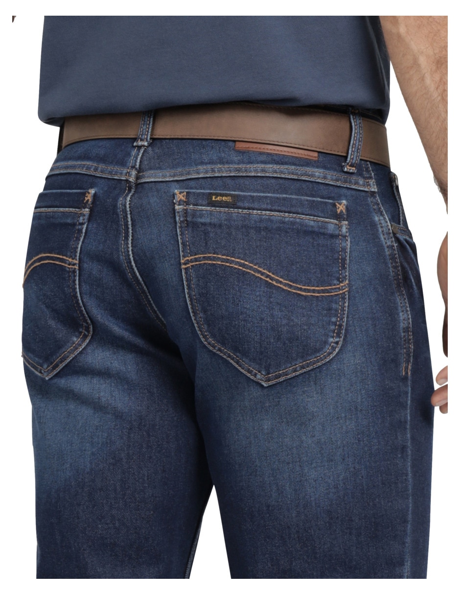 Jeans straight 112378362 lavado stone wash para hombre 4