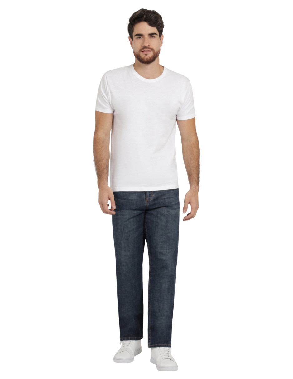 Jeans relaxed straight 112378367 lavado sand blast para hombre 3