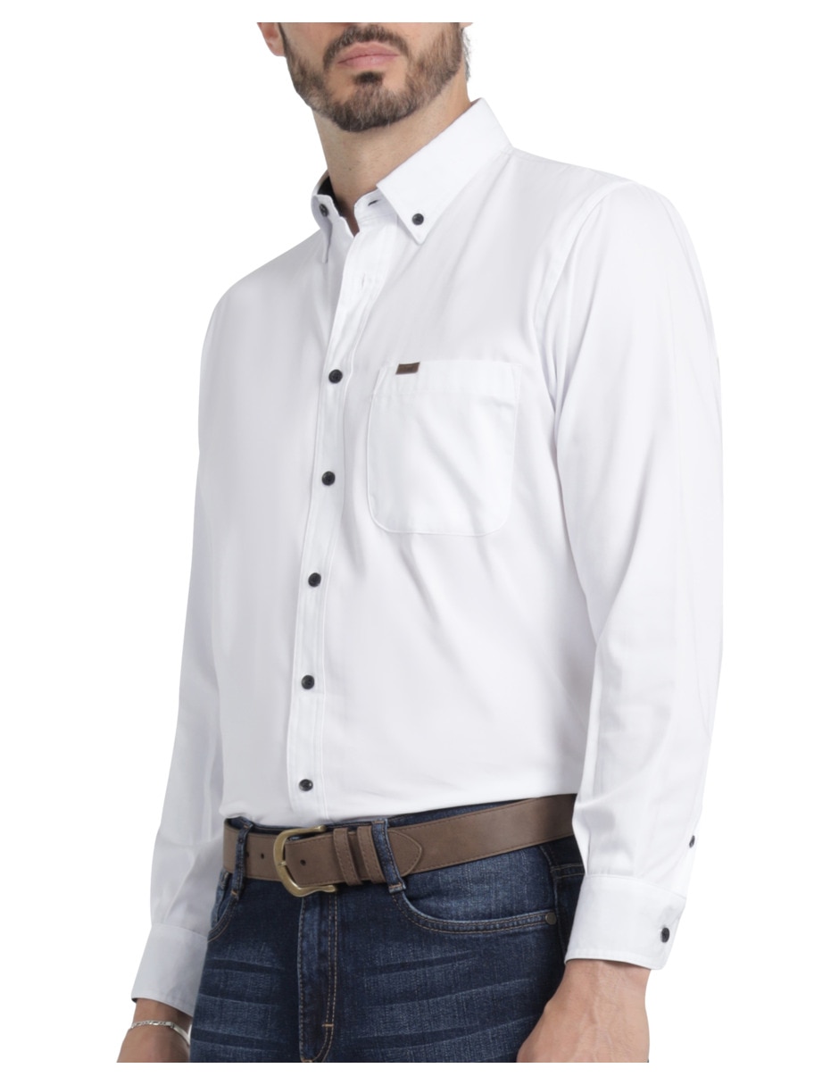 Camisa casual manga larga para hombre 4