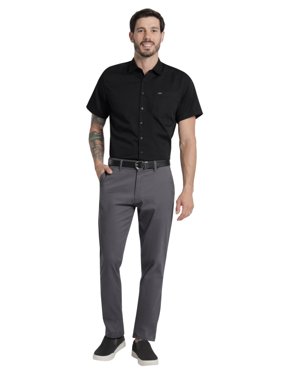 Pantalón chino slim de gabardina para hombre 3