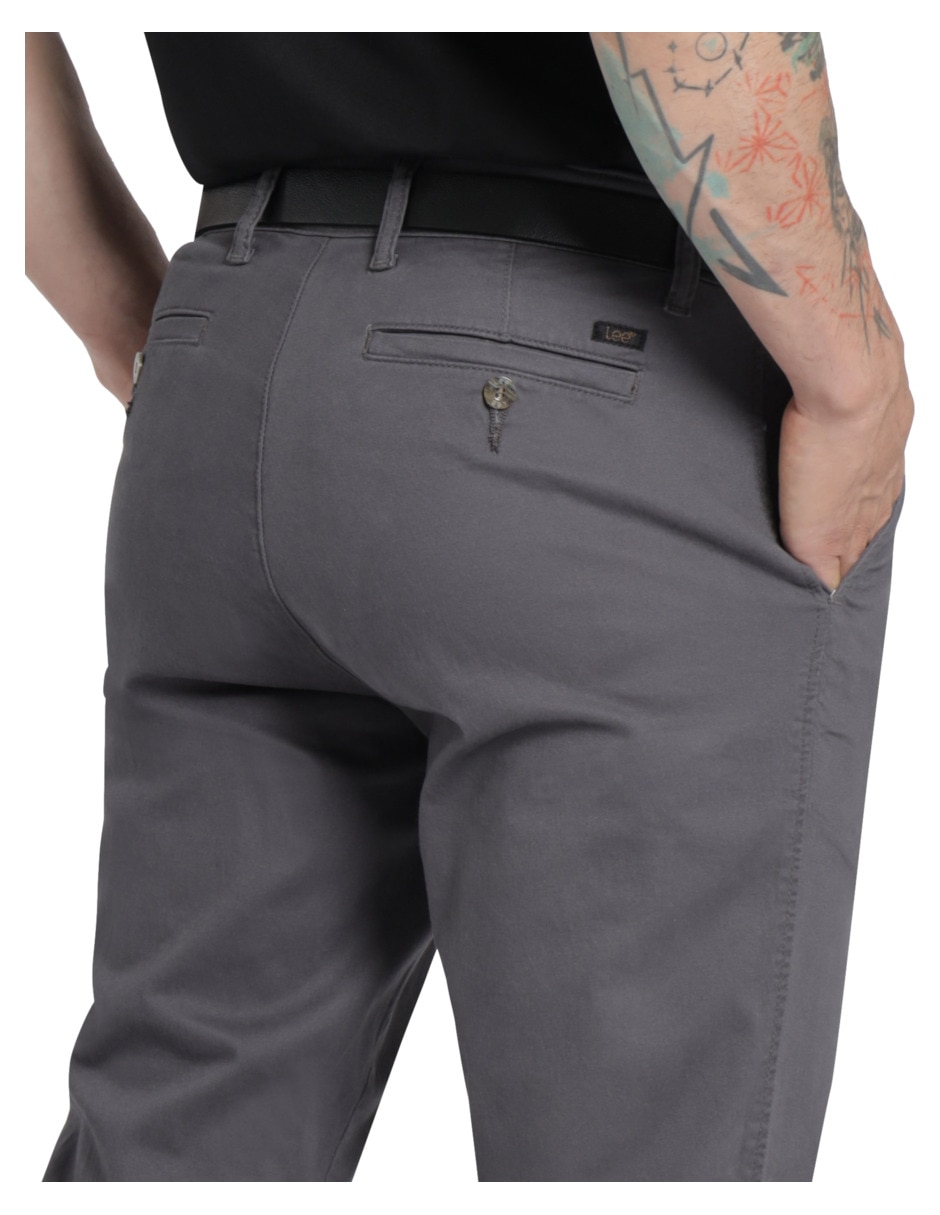 Pantalón chino slim de gabardina para hombre 4