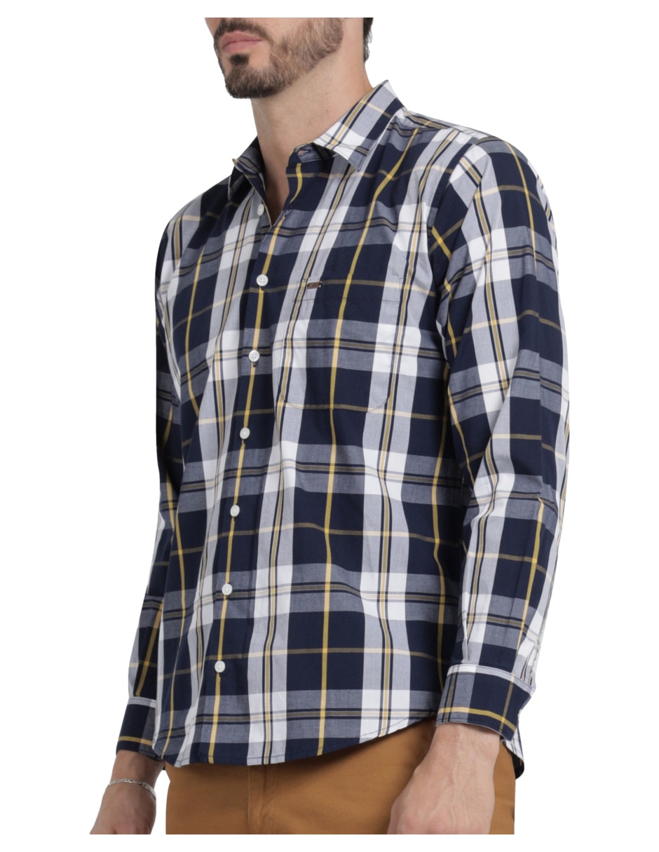 Camisa casual de algodón manga larga para hombre 4