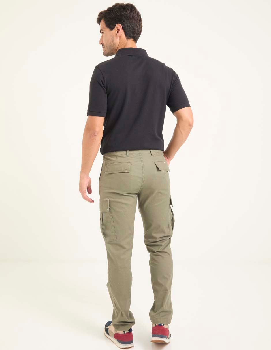 Pantalón cargo recto de algodón para hombre 2