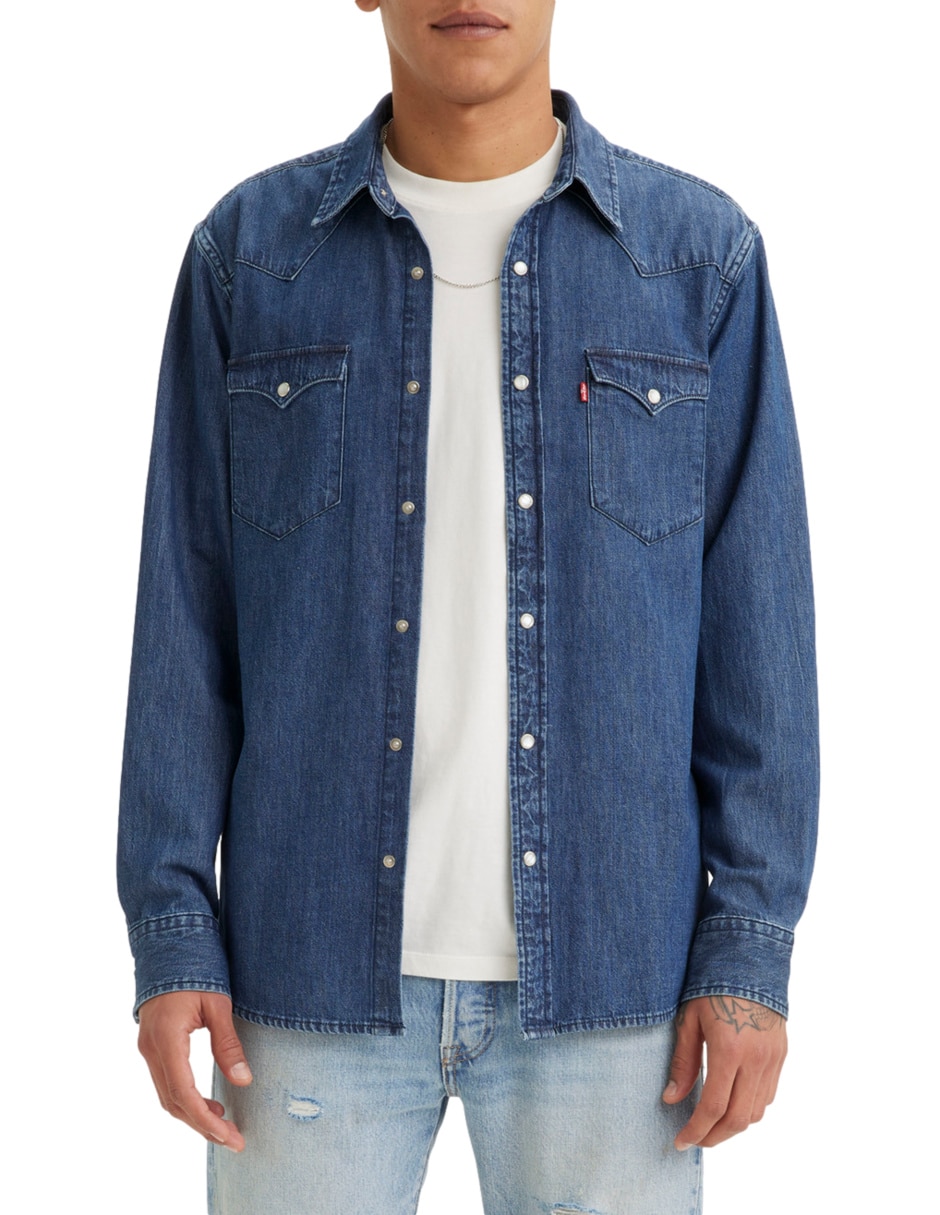 Sobrecamisa casual de algodón manga larga para hombre 2