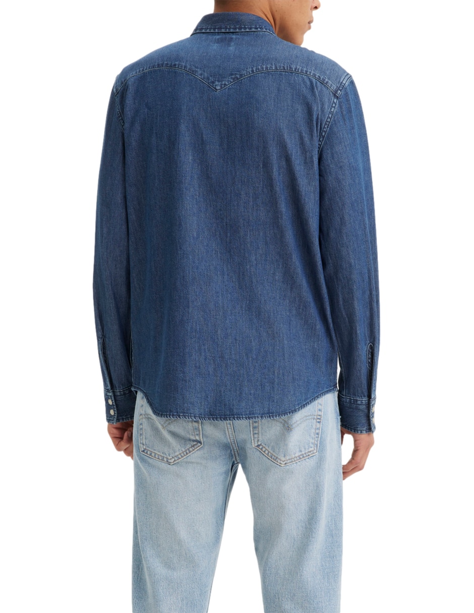 Sobrecamisa casual de algodón manga larga para hombre 3