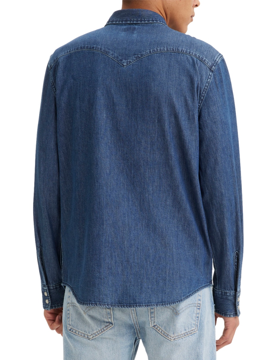 Sobrecamisa casual de algodón manga larga para hombre 4
