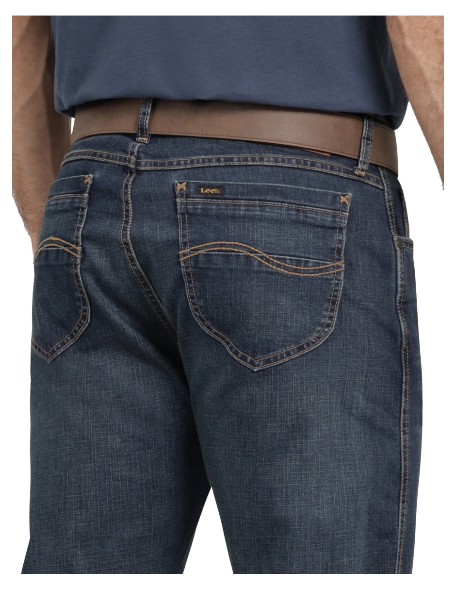 Jeans bota 112378343 lavado obscuro para hombre 4