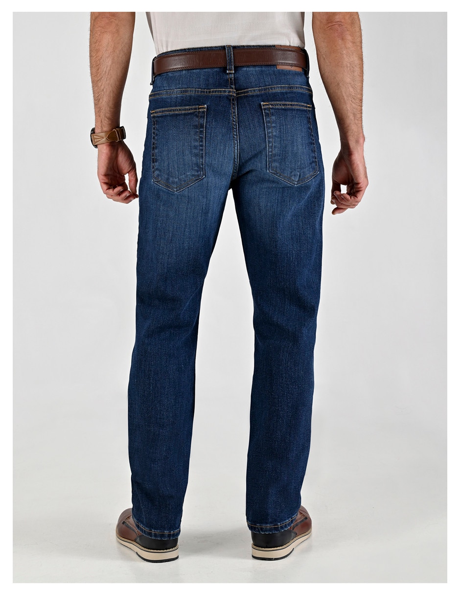Jeans straight lavado obscuro para hombre 2