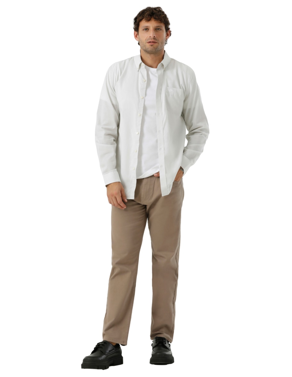 Pantalón chino recto de algodón para hombre Pantalón chino recto de algodón para hombre