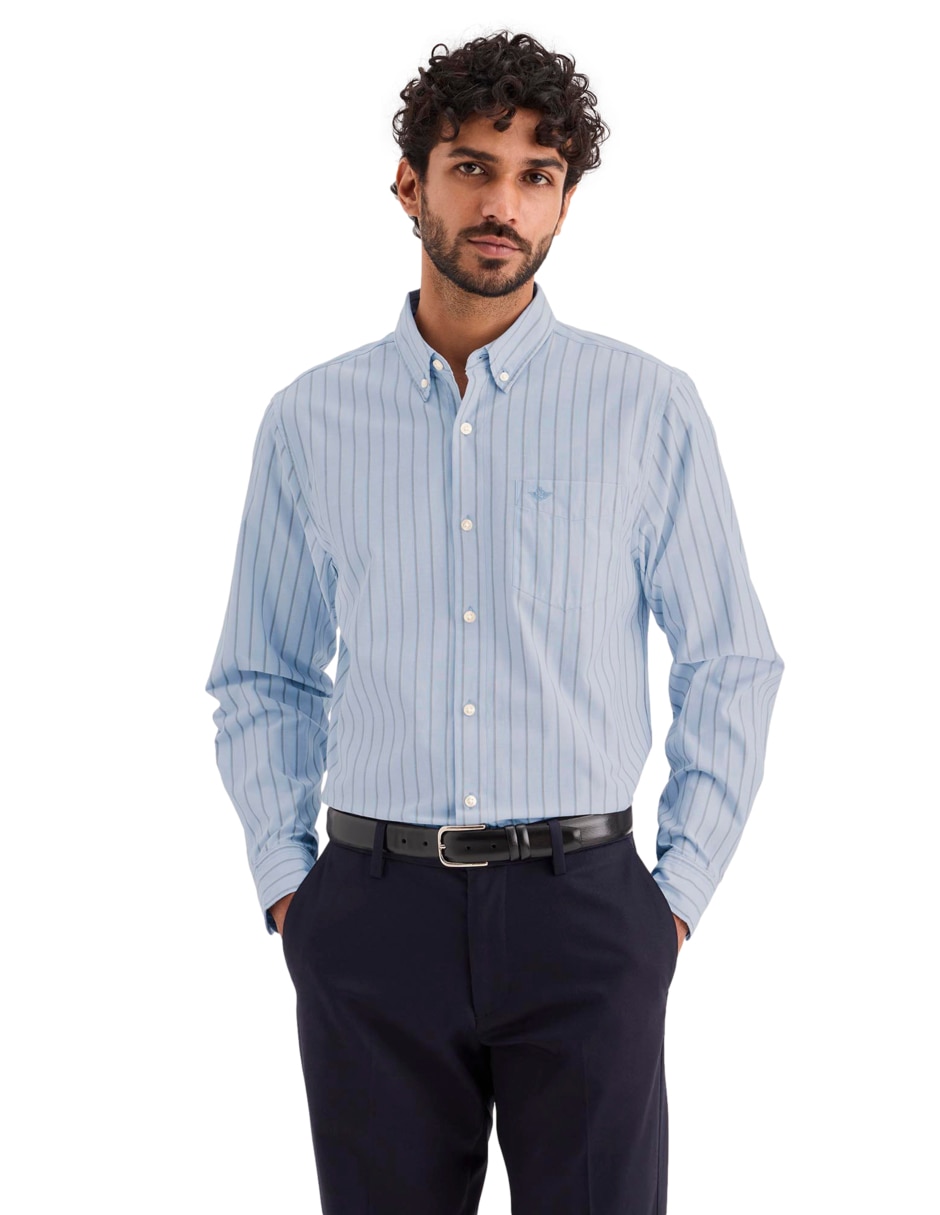 Camisa bussines casual de algodón manga larga para hombre Camisa bussines casual de algodón manga larga para hombre