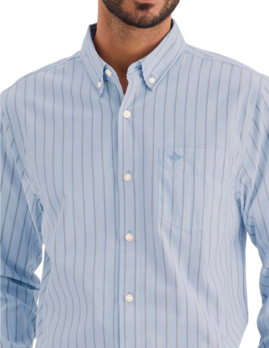 Camisa bussines casual de algodón manga larga para hombre 2