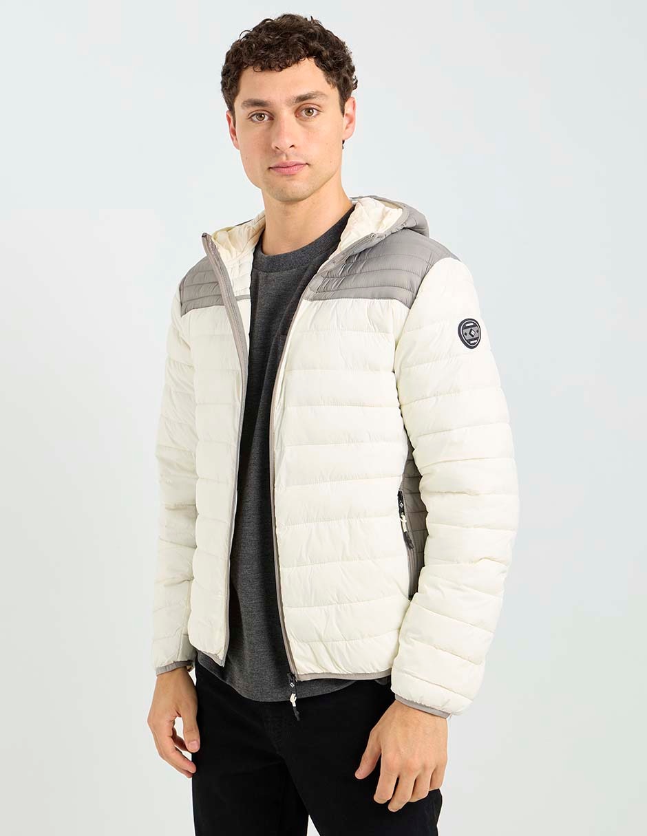 Chamarra acolchada impermeable capitonada para hombre