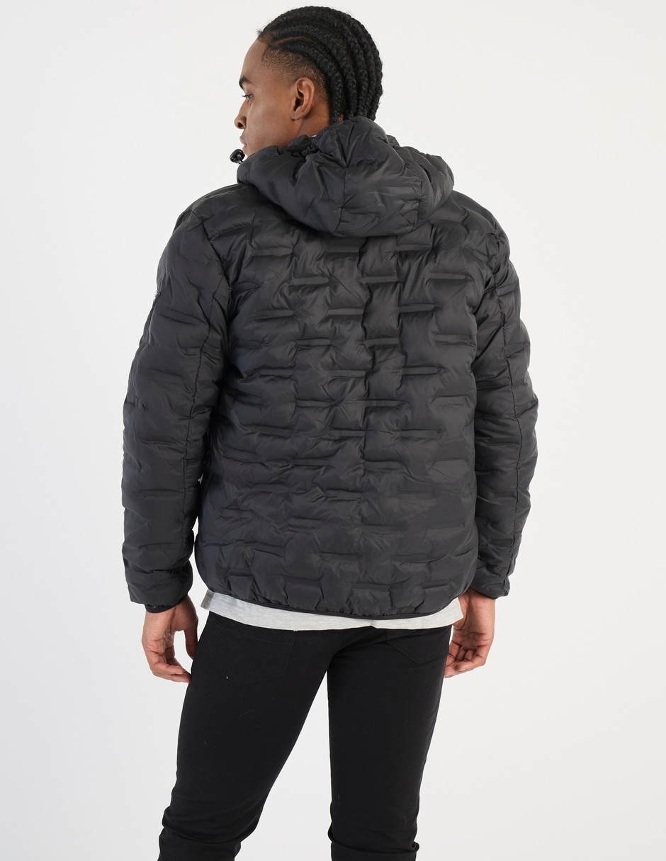 Chamarra acolchada impermeable con capucha y bolsa para hombre 2