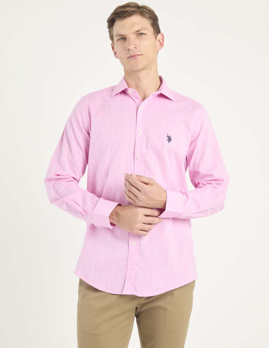 Camisa casual de algodón manga larga para hombre Camisa casual de algodón manga larga para hombre