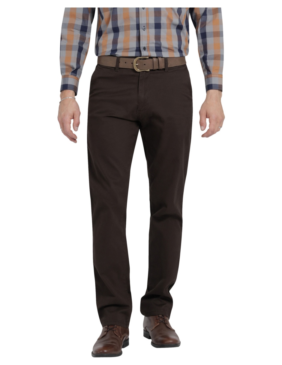 Pantalón chino recto de gabardina para hombre