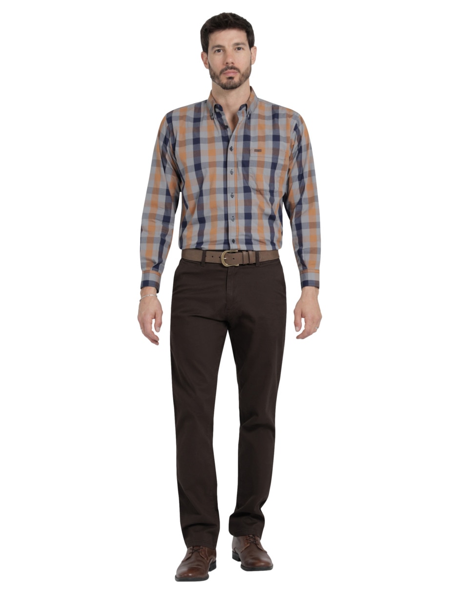 Pantalón chino recto de gabardina para hombre 3